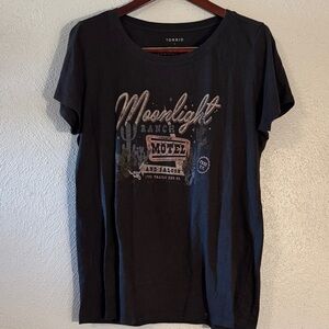 Torrid Black Tee with Playful Graphic